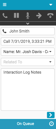 Interaction Log window