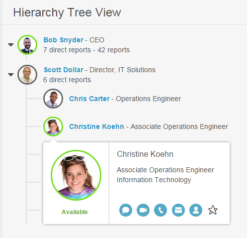 Hierarchy Tree View Contact Card