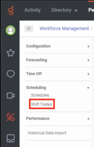 Activity menu - Click Shift Trades