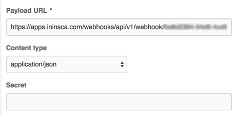 GitHub webhook configuration