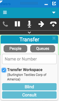 transfer workspace window