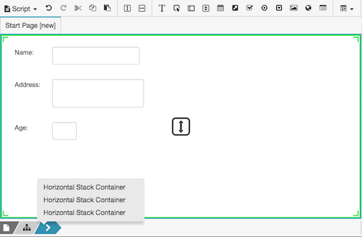 Figure shows how 3 horizontal stacks can be used to layout rows of input fields.