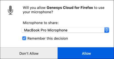 Firefox dialog about sharing your microphone