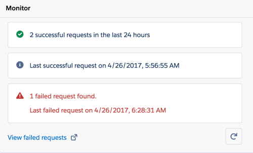 SalesforceでのGenesys Cloud Emailのルーティングのモニターセクション