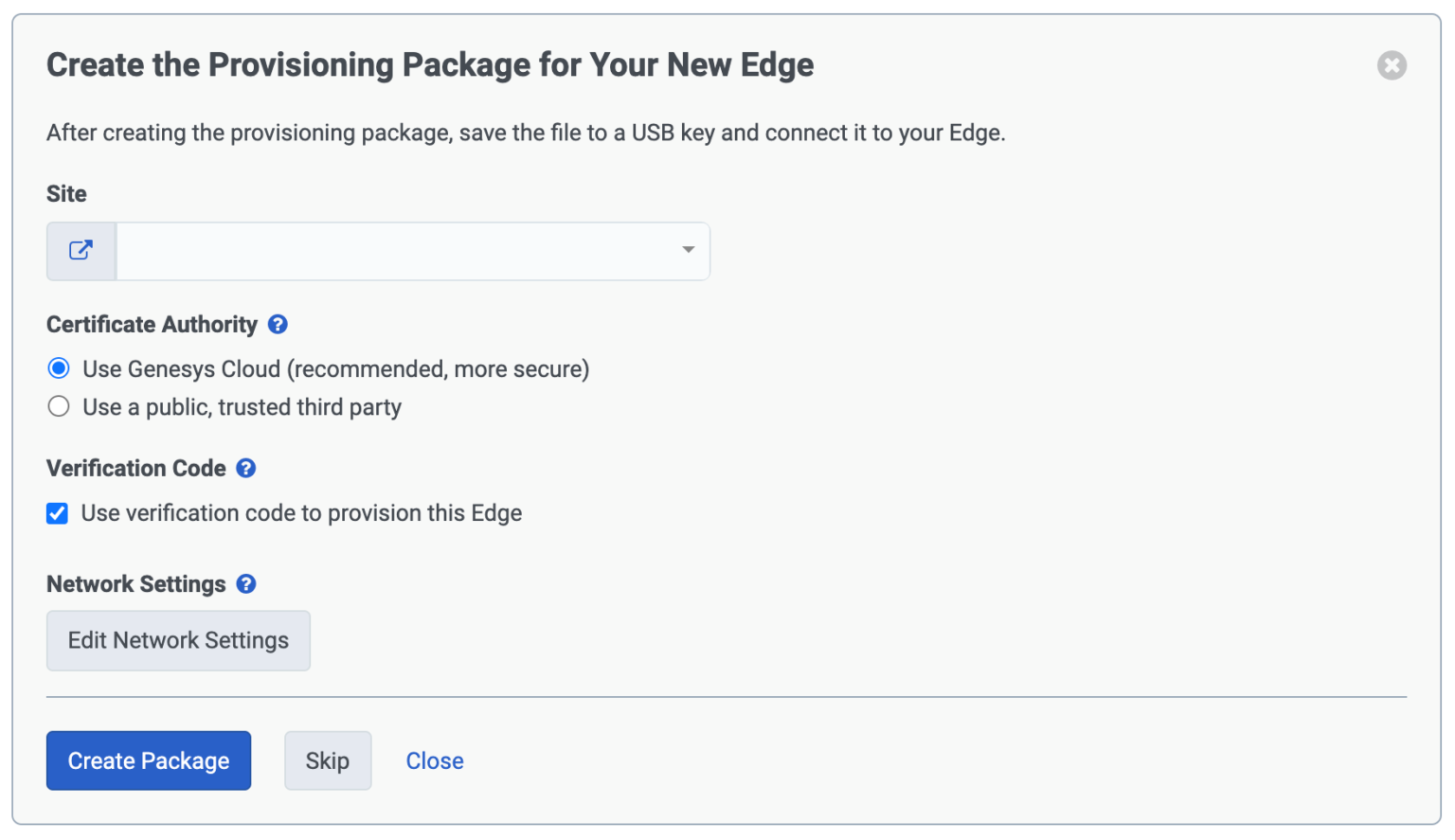 Pair the Edge using a USB flash drive - Genesys Cloud Resource Center