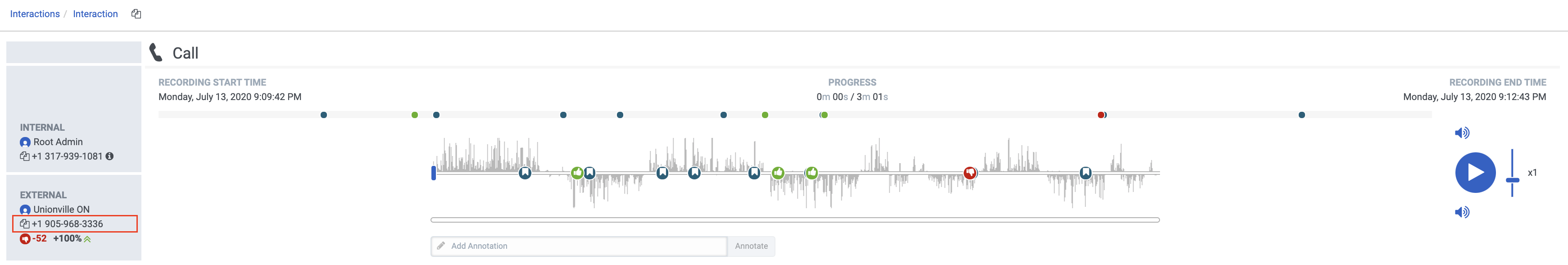 Adresse de copie Interaction Detail