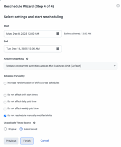 利用不可時間のオプションを表示します。