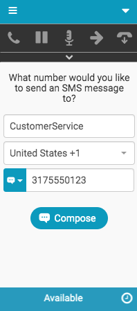 New Interaction window for SMS messages