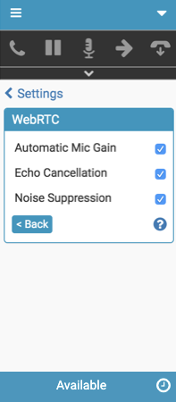 Configuración avanzada de micrófono para teléfonos WebRTC