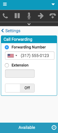 Settings for call forwarding