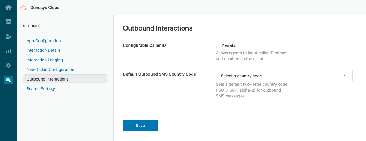 Configuración para interacciones salientes en Genesys Cloud para Zendesk