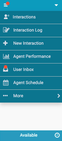 Client menu with notifications