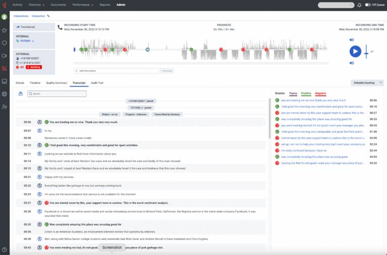 Work with a voice transcript - Genesys Cloud Resource Center