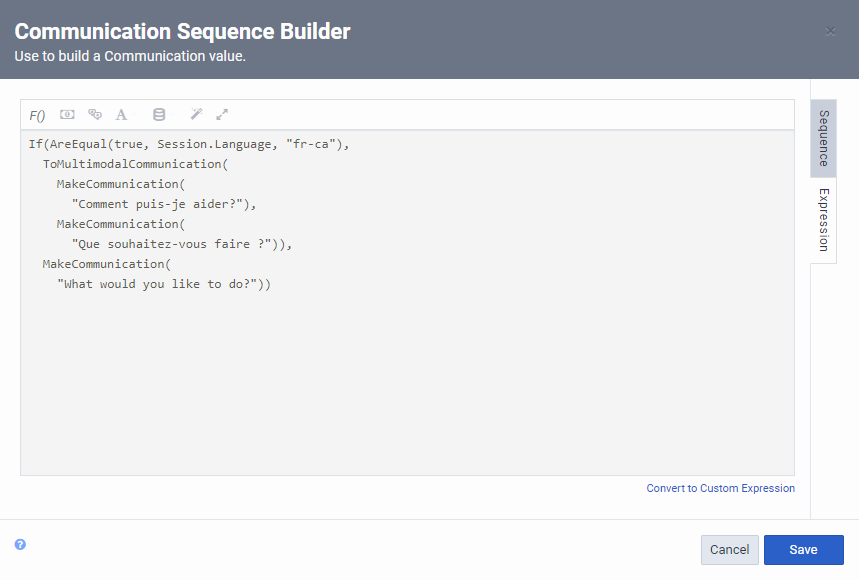 Communication Sequence Builder French