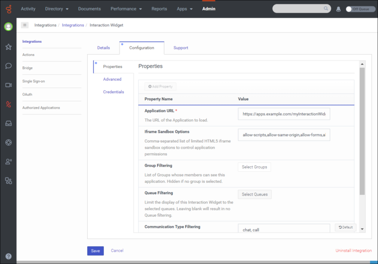Set up an Interaction Widget integration - Genesys Cloud Resource Center