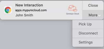Chrome notification for alerting interactions
