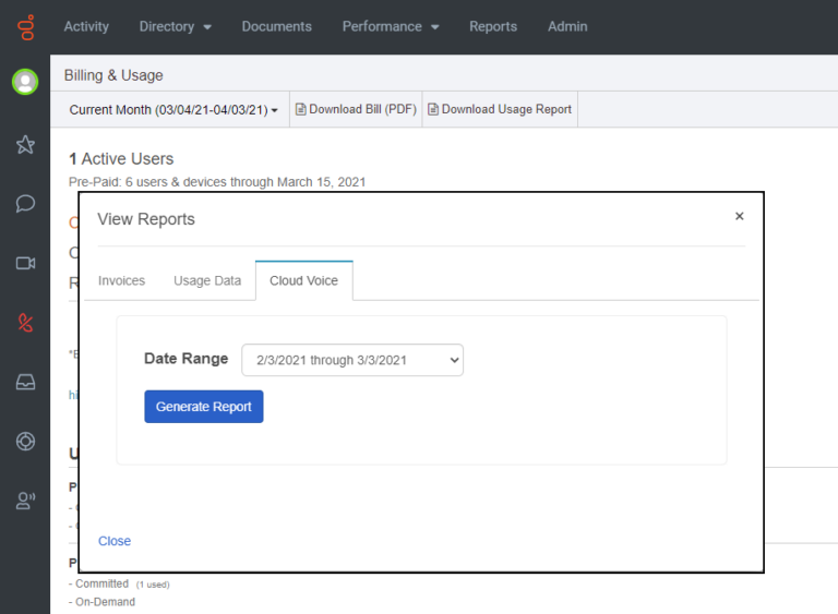 Use your Genesys Cloud Voice usage report for internal Use your Genesys Cloud Voice usage report for internal