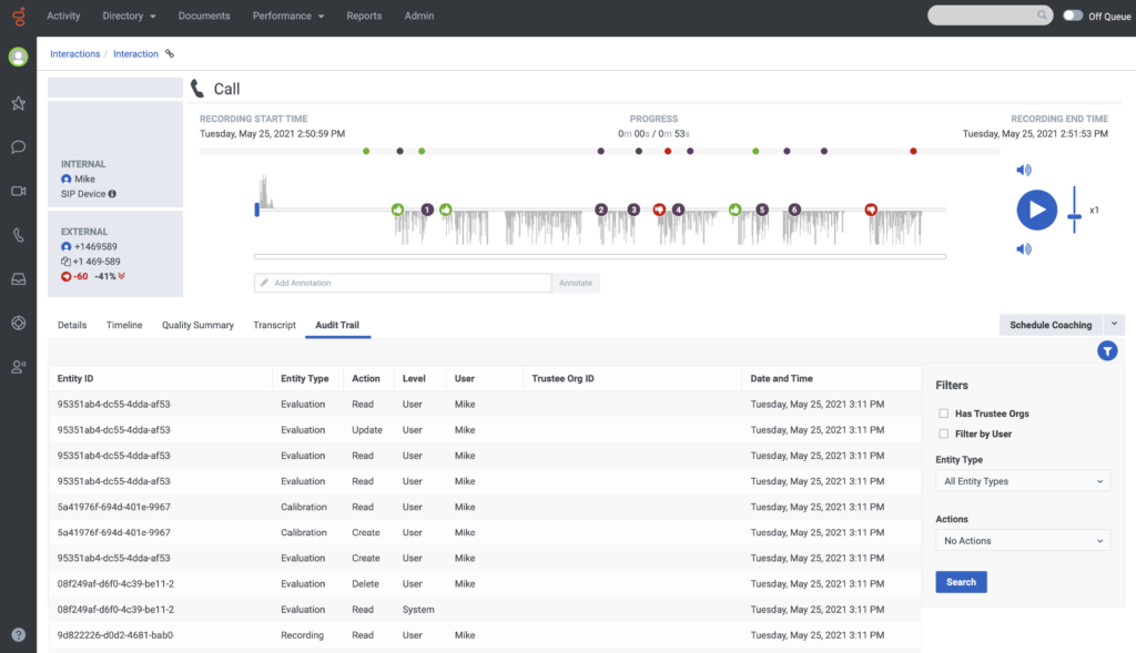 After you click Load All audits, a list of all audits is loaded onto the screen.