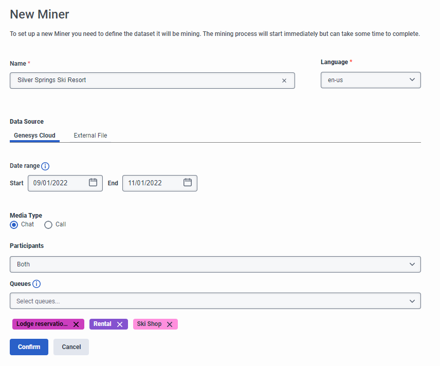 Create a new miner page