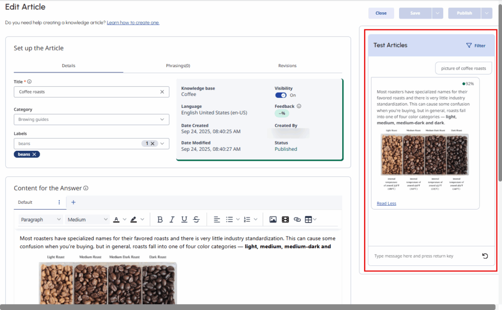 Test a KB article