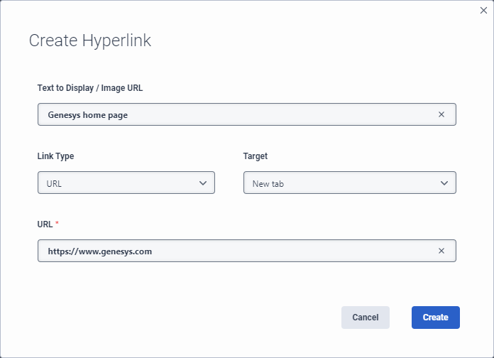 Create a knowledge base hyperlink