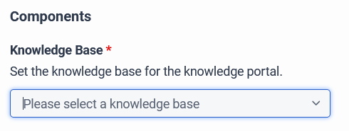 Set a knowledge base for the knowledge portal