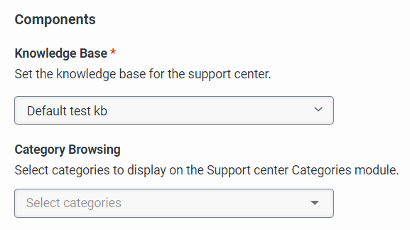 Change the knowledge base of the support center