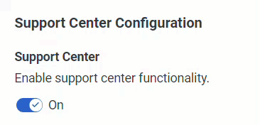 Disable the support center