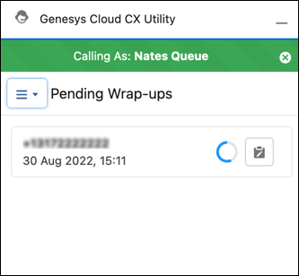 此图显示了 Genesys Cloud CX Utility 窗口中待处理的总结。