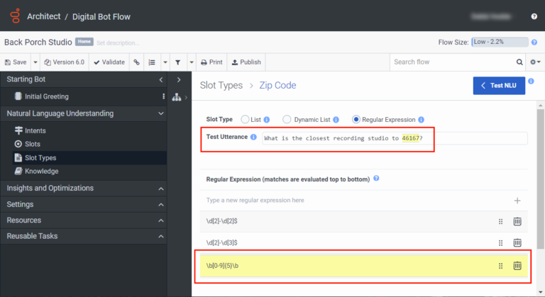 Test A Regular Expression Slot Type Genesys Cloud Resource Center