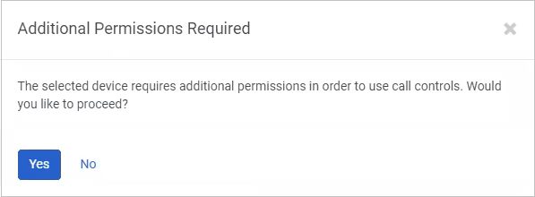 Additional permissions required prompt