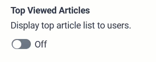 Enable the display of top viewed articles
