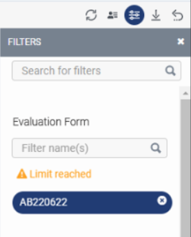 Filter by evaluation form name