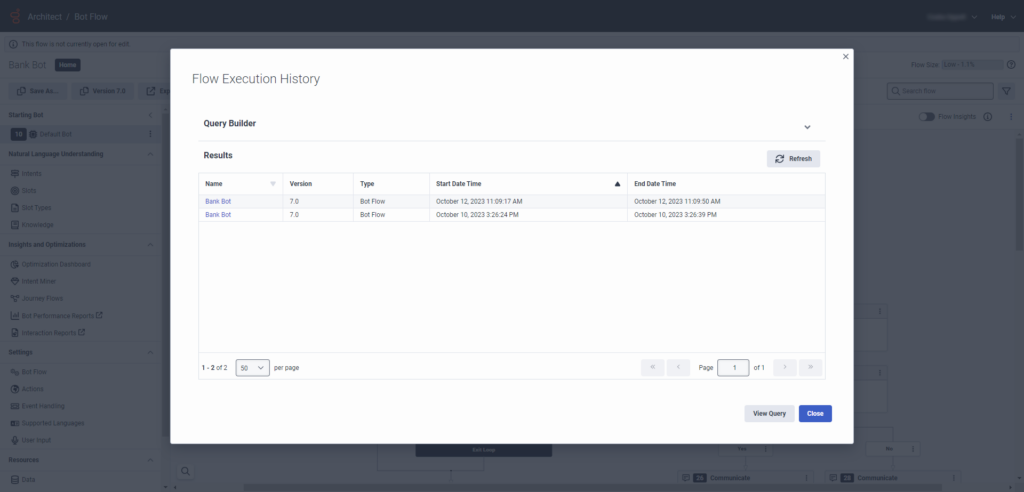 Flow Execution History