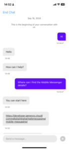 Mobile Messenger-Konversation