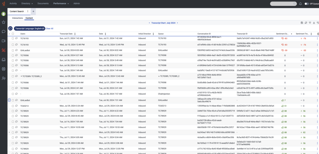 After content search view update