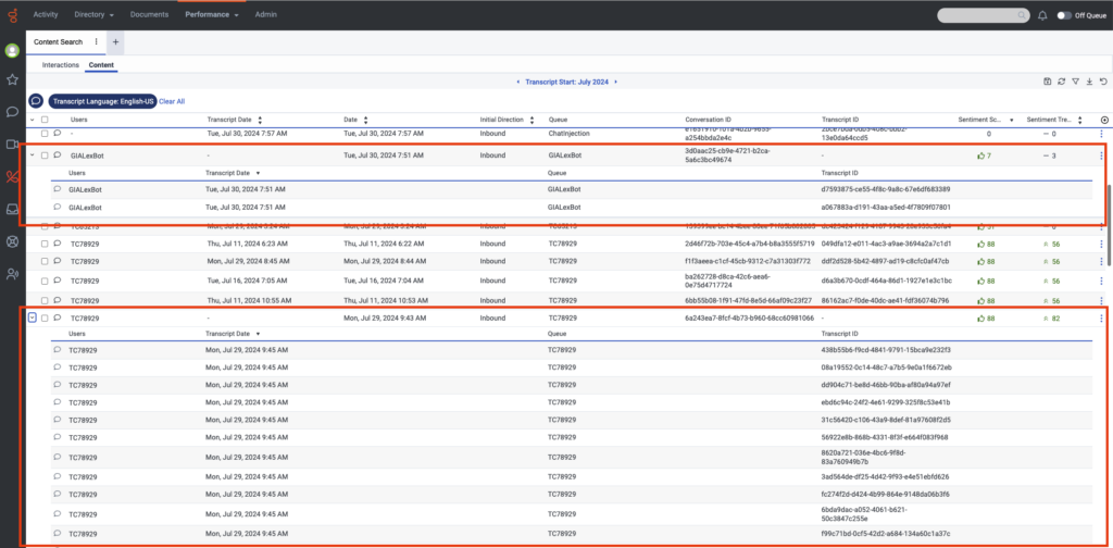 After content search view update