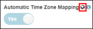 図は自動タイムゾーンマッピングアイコンを示しています