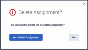 Delete Assignment dialog box