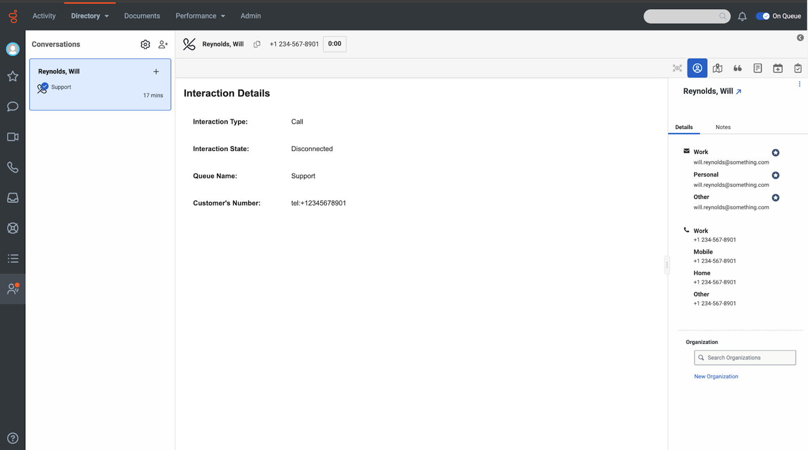 Ficha Perfil con contactos externos e identificadores reclamados