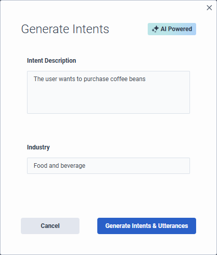 Generate intents with Virtual Agent