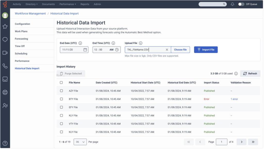 Importación de datos históricos - después