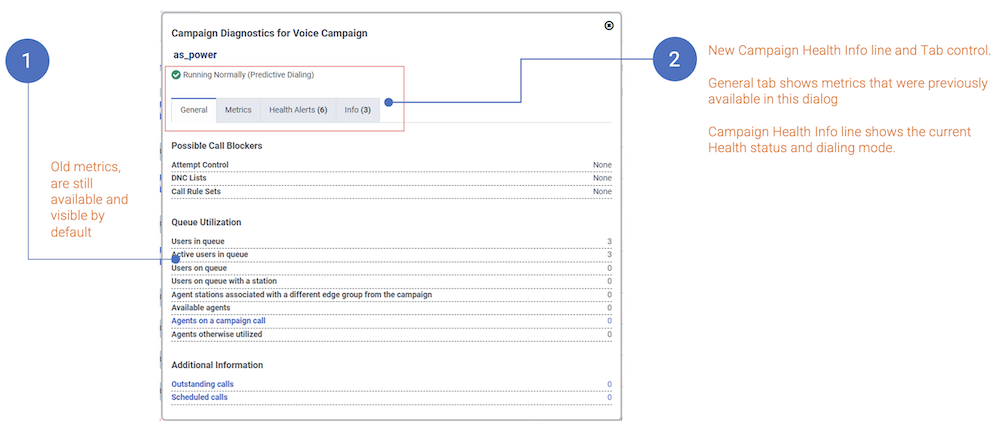 New campaign diagnostics dialog box