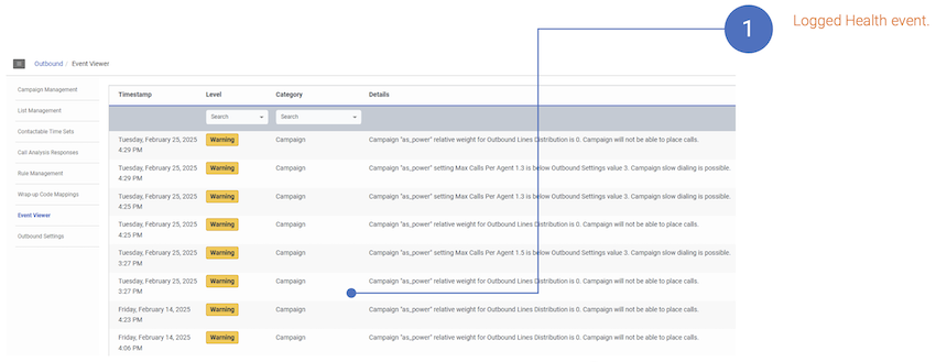 Updated outbound event viewer