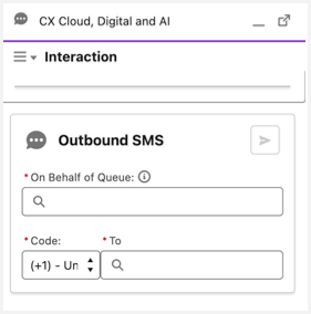 Esta imagen es una captura de pantalla de la utilidad CX Cloud, Digital and AI con las opciones de correo electrónico saliente.