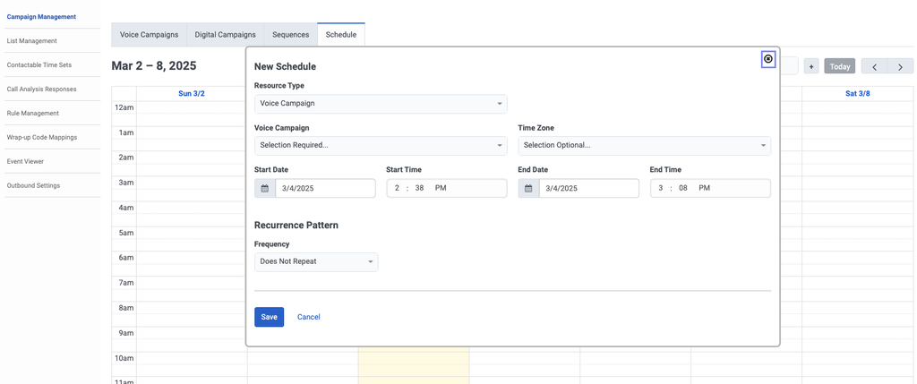 New schedule view - Before