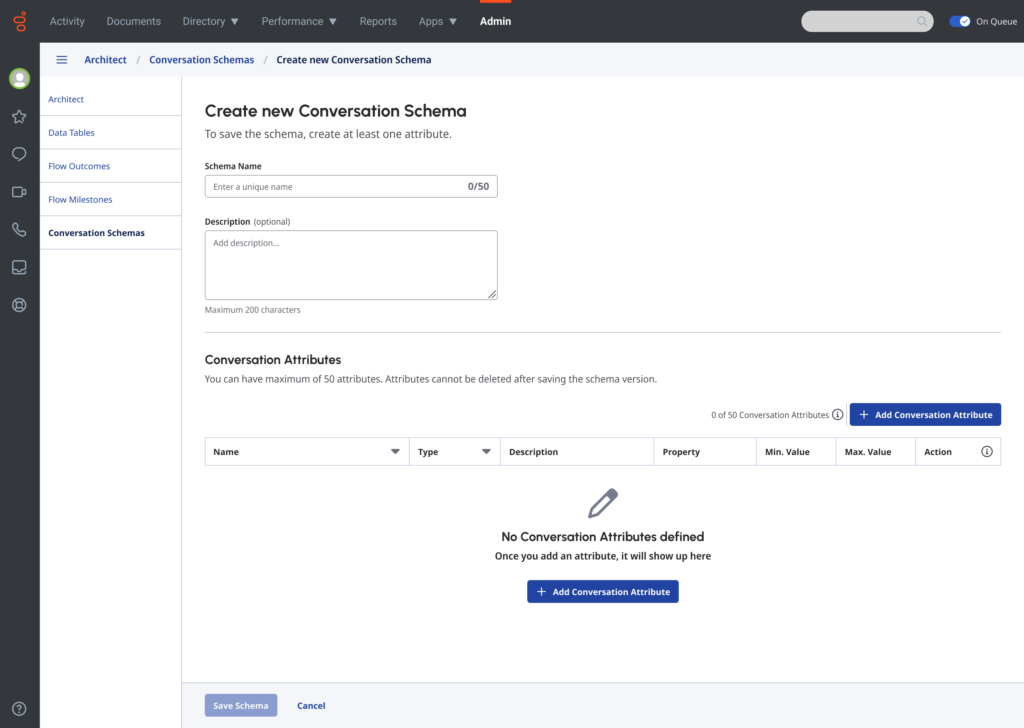 Crear un nuevo esquema de conversación