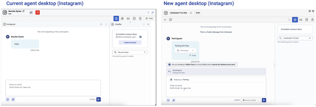 Agent desktop - Instagram