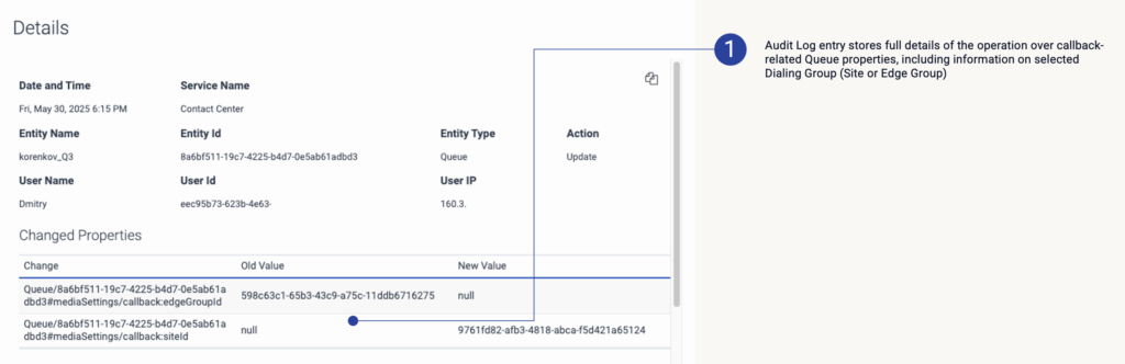 Updated entries for Queue in Audit viewer