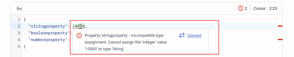Validation in custom JSON editor in Architect